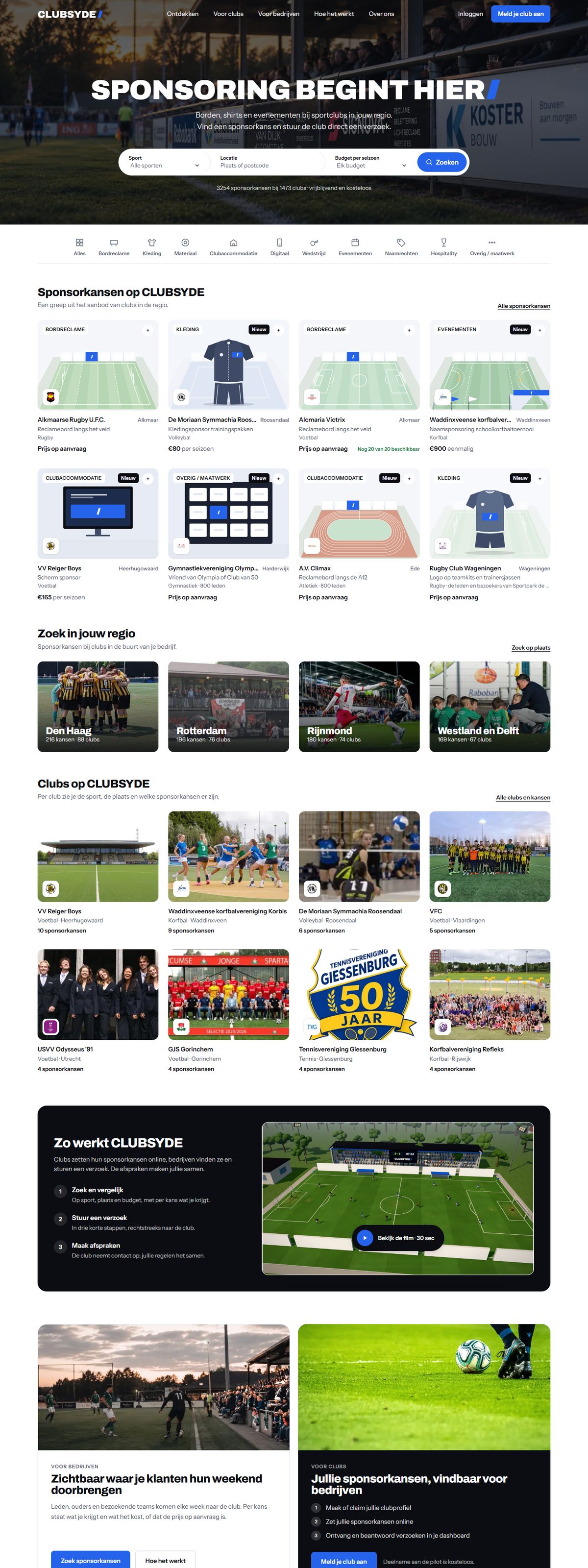 Het sponsorplatform Clubsyde